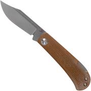 Kansept Wedge T2026B3 Brown Micarta couteau de poche, Nick Swan design
