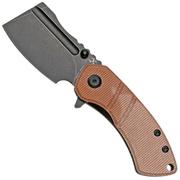 Kansept Korvid M T2030A5 Black, Brown Micarta G10 pocket knife, Justin Koch design
