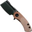 Kansept Mini Korvid T3030A5 Blackwashed, Brown Micarta couteau de poche, Justin Koch design