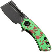 Afbeelding voor Kansept Mini Korvid T3030P1 Black Stonewashed 154CM, Zombie Green Aluminum, zakmes, Justin Koch design