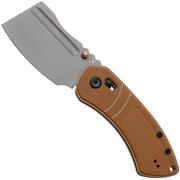 Afbeelding voor Kansept Korvid V TE2030V4, Gray TiCn D2, Diamond Pattern Brown G10 zakmes, Justin Koch design