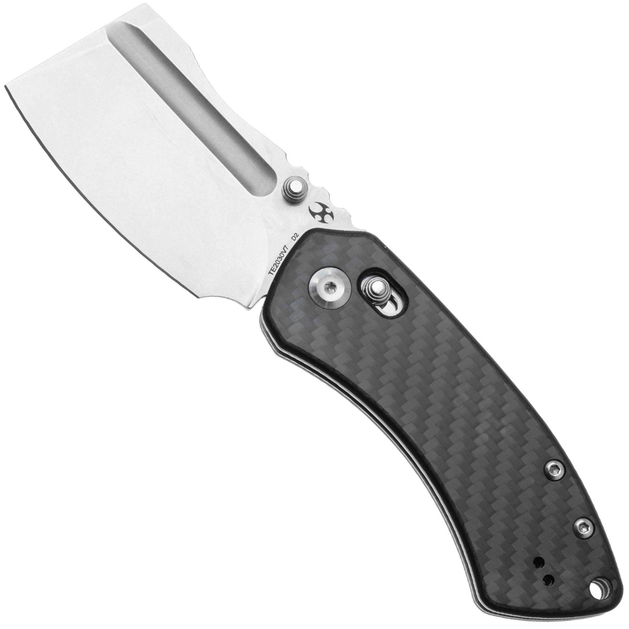 Kansept Korvid V TE2030V7, Stonewashed D2, Twill Carbon Fiber / G10 zakmes, Justin Koch design