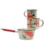 Image pour Knivesandtools Enamel Set E-SET-01, Mugs 8 cm, 10 cm & Saucepan 14 cm, set d'ustensiles émaillés