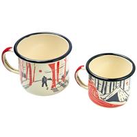Image for Knivesandtools Enamel Set E-SET-02, Mugs 8 cm & 10 cm, enamel mugs