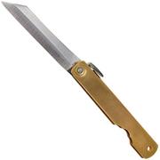 Higonokami coltello da tasca 7 cm HIGO09, Blue paper steel, ottone
