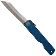 Higonokami zakmes 7,3 cm HIGO28, Blue paper steel, blauw