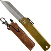 Higonokami couteau de poche 5 cm HIGO75BRS, acier carbone SK, laiton