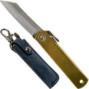 Higonokami couteau de poche 5 cm HIGO75BS, acier carbone SK, laiton