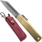 Higonokami pocket knife 5 cm HIGO75RS, SK-carbon steel, messing