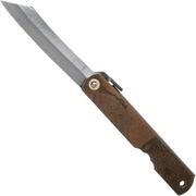 Higonokami coltello da tasca 7.3 cm HIGOC2, Blue paper steel, Brown Black Glitter