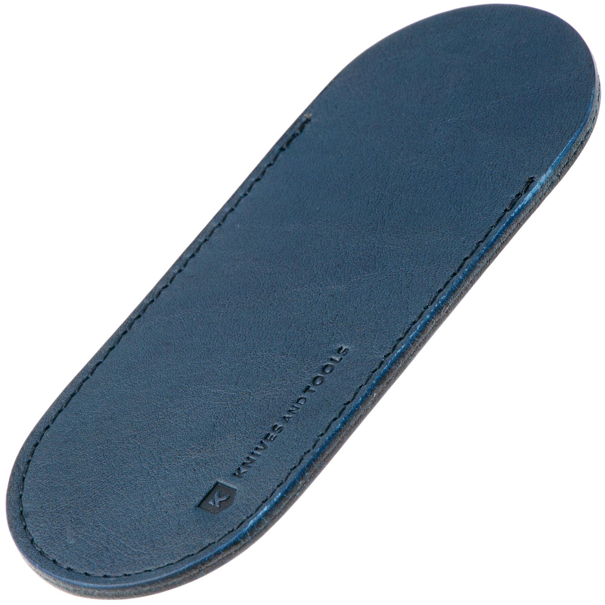 Knivesandtools Leather Sheath, Dark Blue, Large, funda