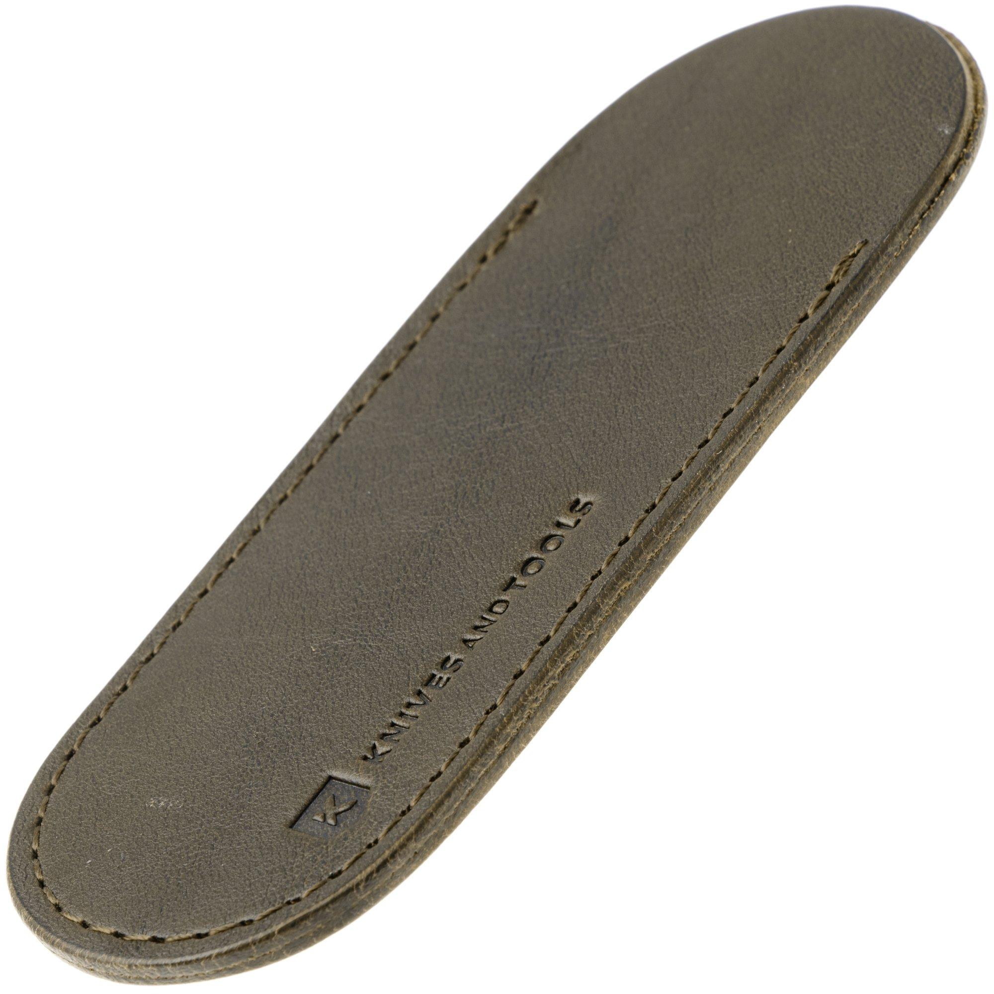 Knivesandtools Leather Sheath, OD-Green, Small, Leder-Messerscheide