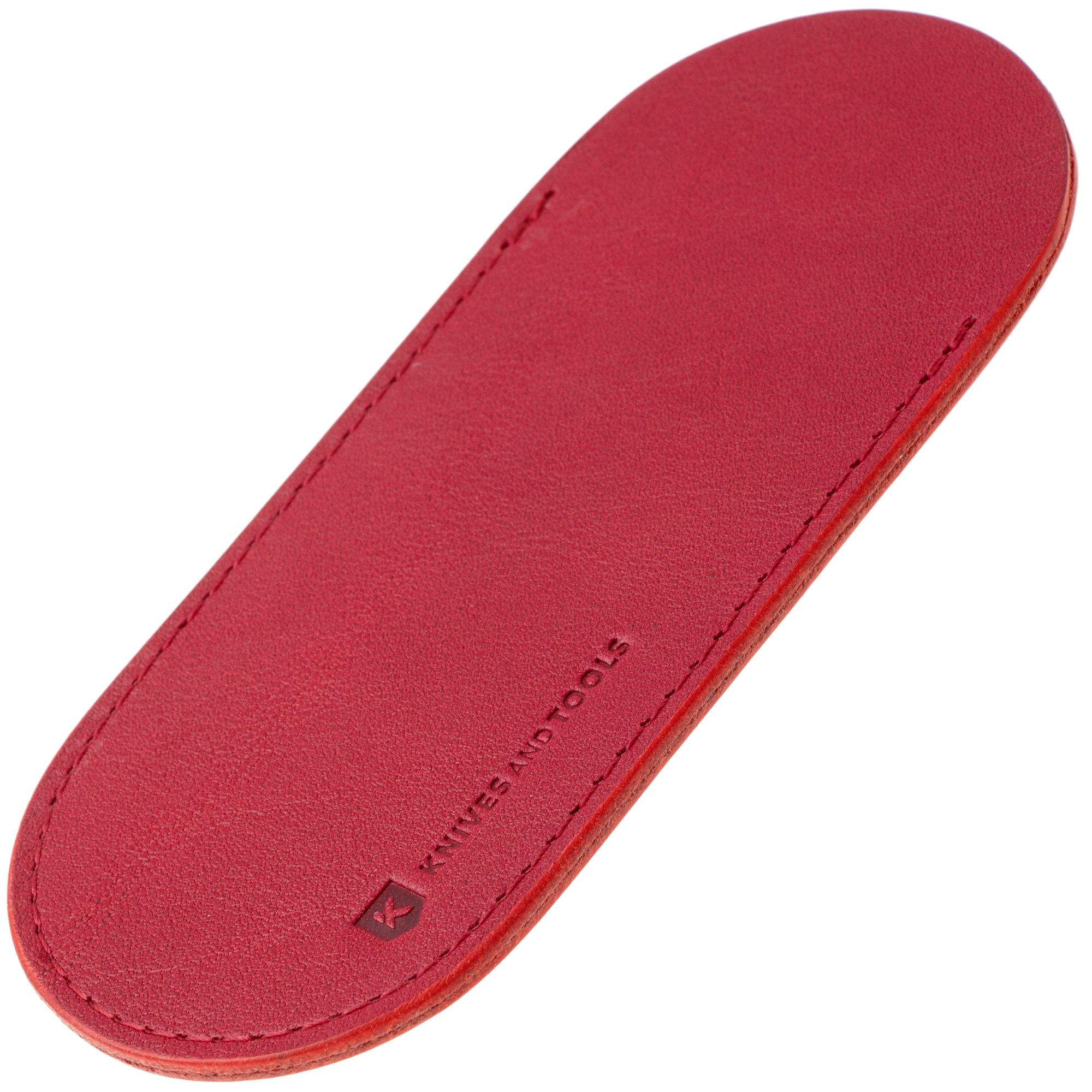 Knivesandtools Leather Sheath, Oxblood Red, Large, Leder-Messerscheide