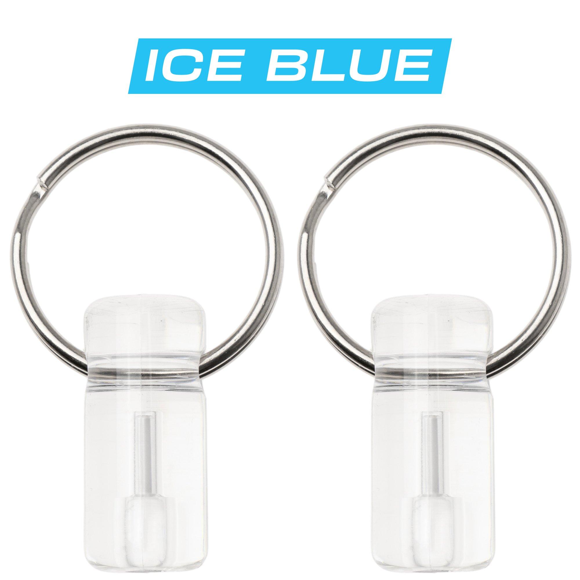 Knivesandtools Tritium Bivvy Zip Marker, Ice Blue, tweedelig, lichtgevende sleutelhanger