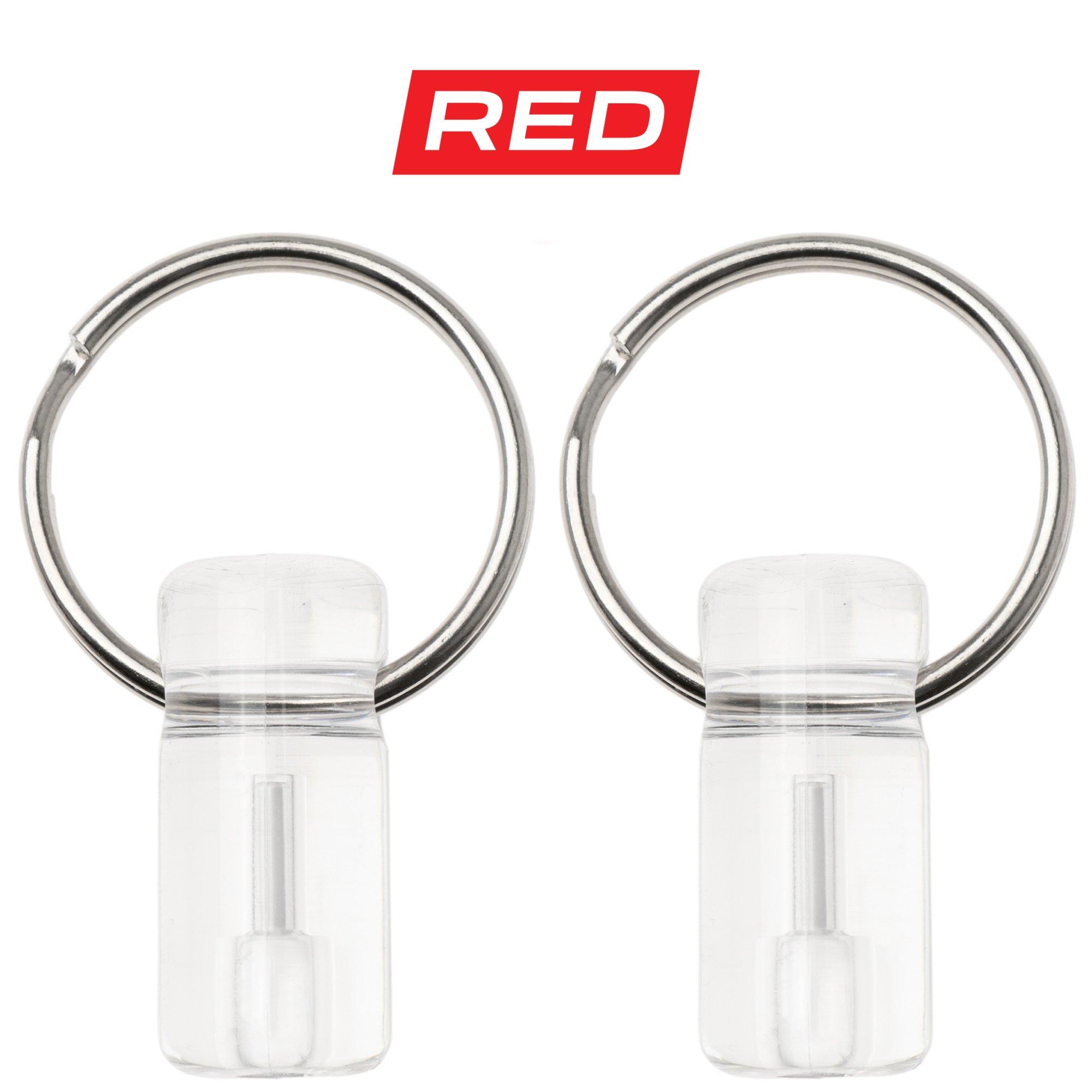 Knivesandtools Tritium Bivvy Zip Marker, Red, tweedelig, lichtgevende sleutelhanger
