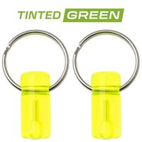 Afbeelding voor Knivesandtools Tritium Bivvy Zip Marker, Tinted Green, tweedelig, lichtgevende sleutelhanger