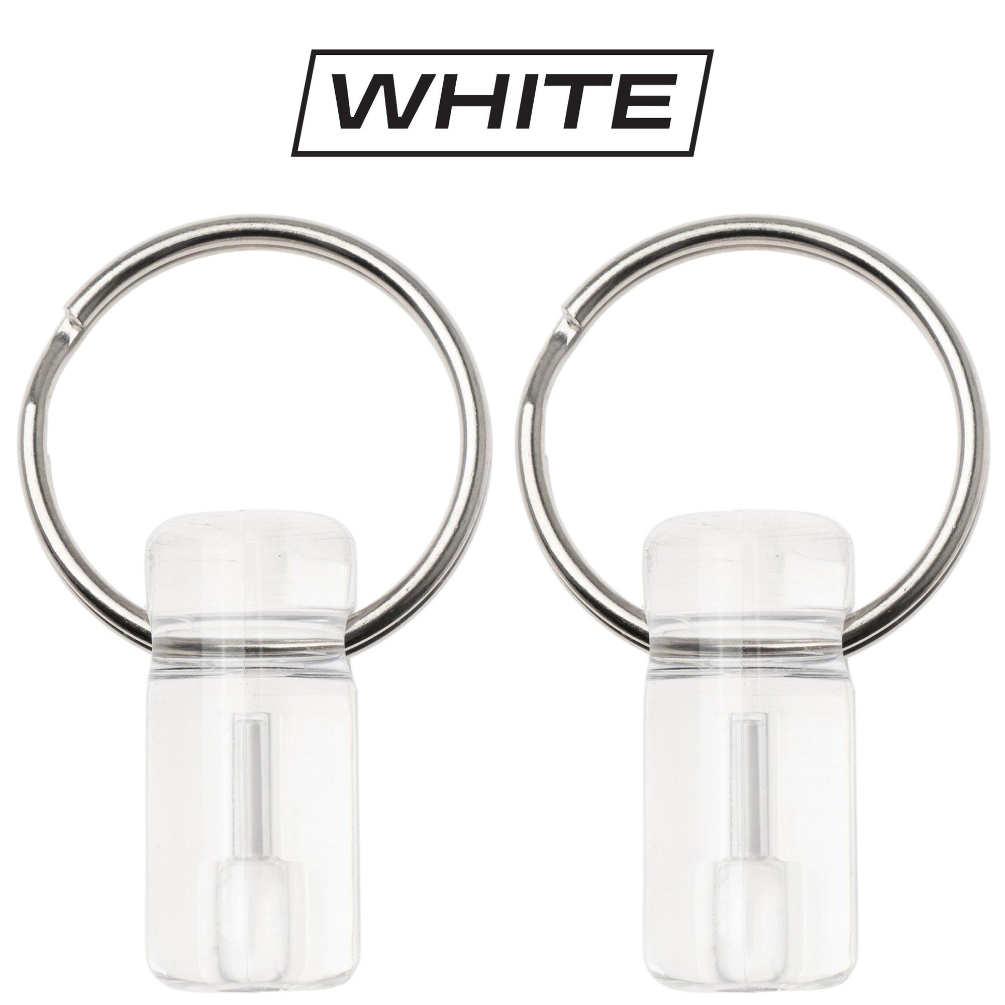 Knivesandtools Tritium Bivvy Zip Marker, White, tweedelig, lichtgevende sleutelhanger
