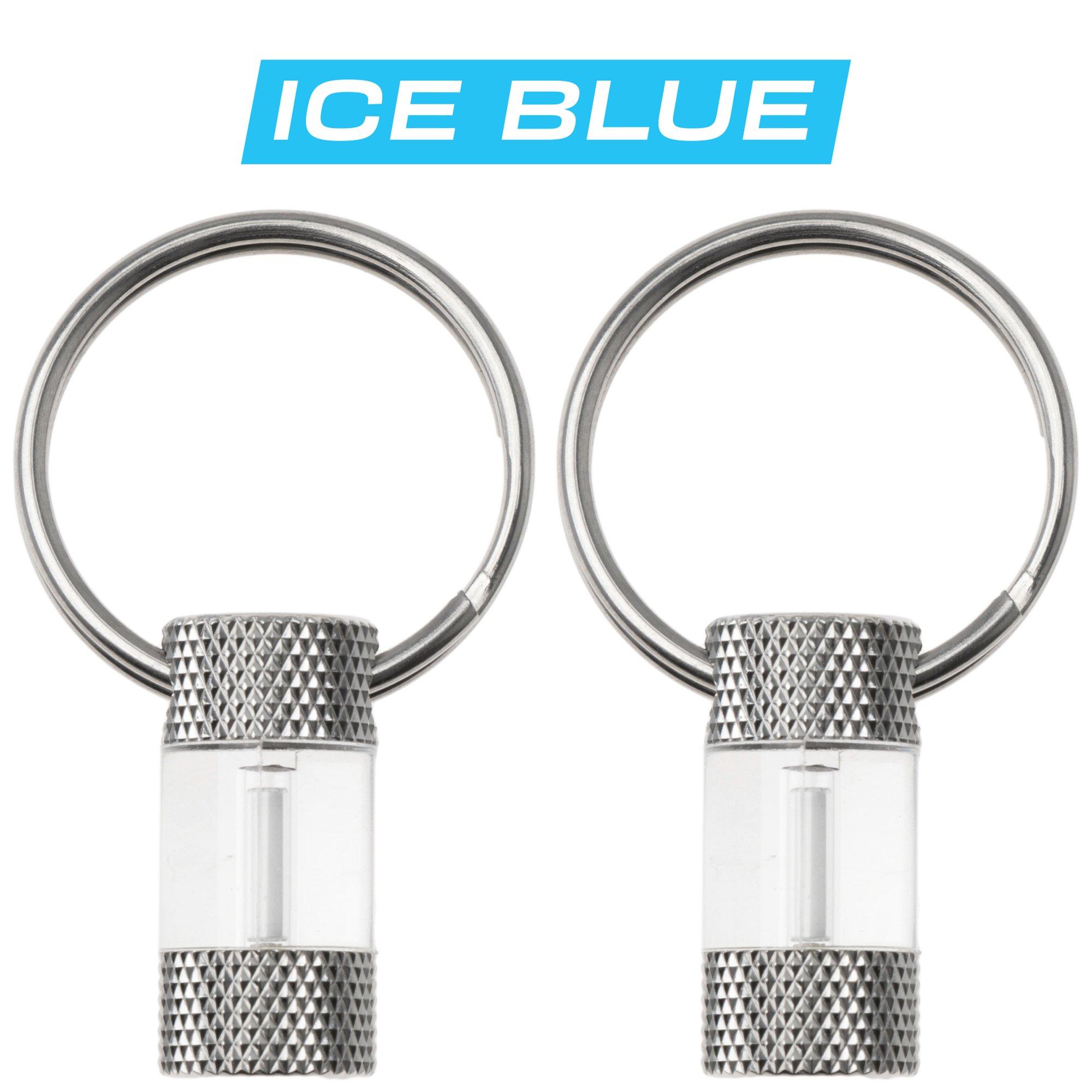 Knivesandtools Tritium MiniGlow Marker, Ice Blue, tweedelig, lichtgevende sleutelhanger