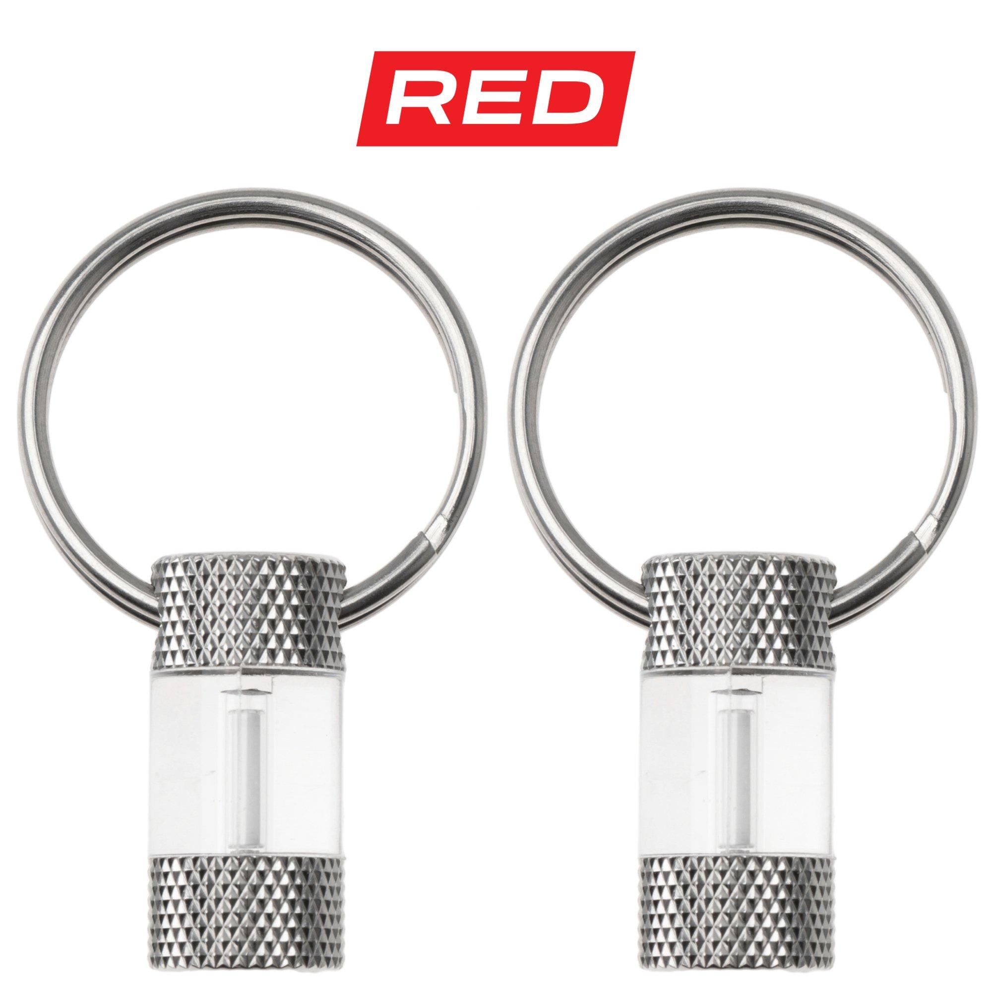 Knivesandtools Tritium MiniGlow Marker, Red, tweedelig, lichtgevende sleutelhanger