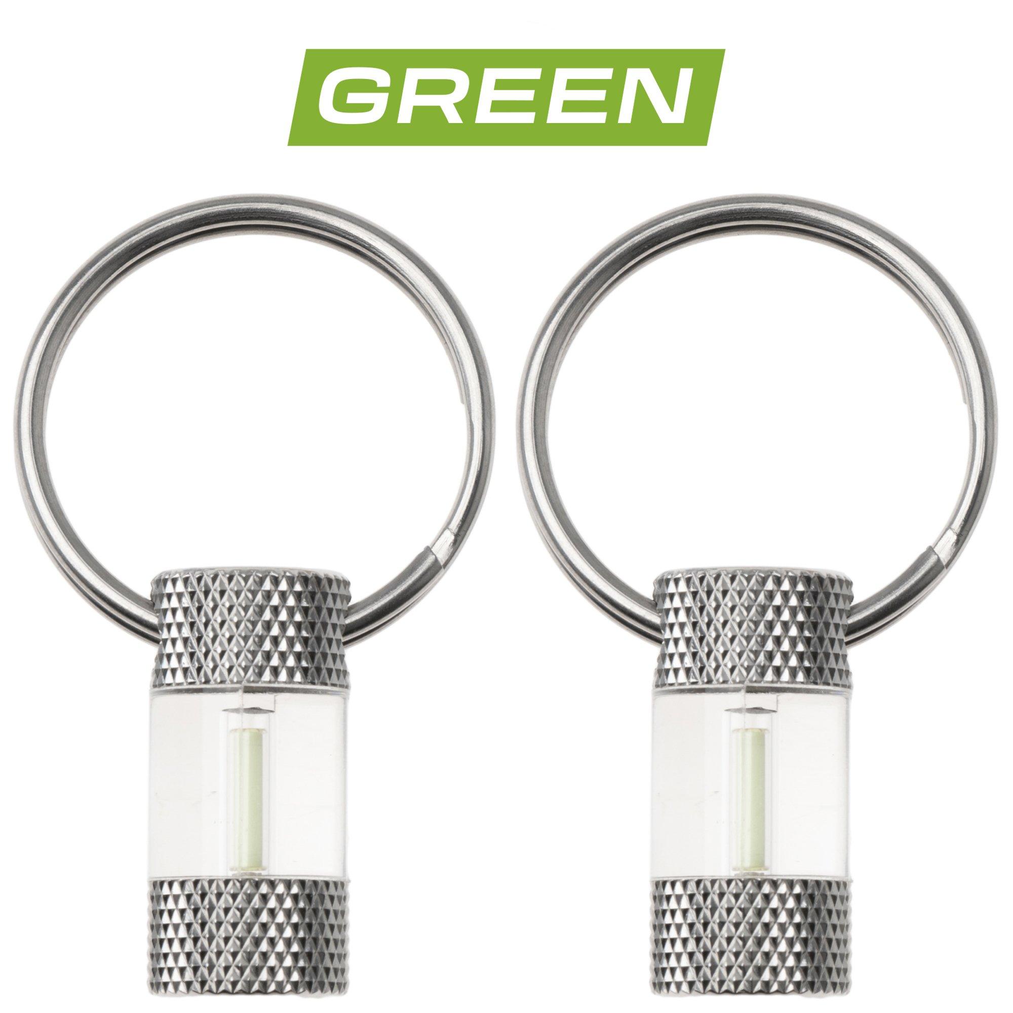Knivesandtools Tritium MiniGlow Marker, Tinted Green, tweedelig, lichtgevende sleutelhanger