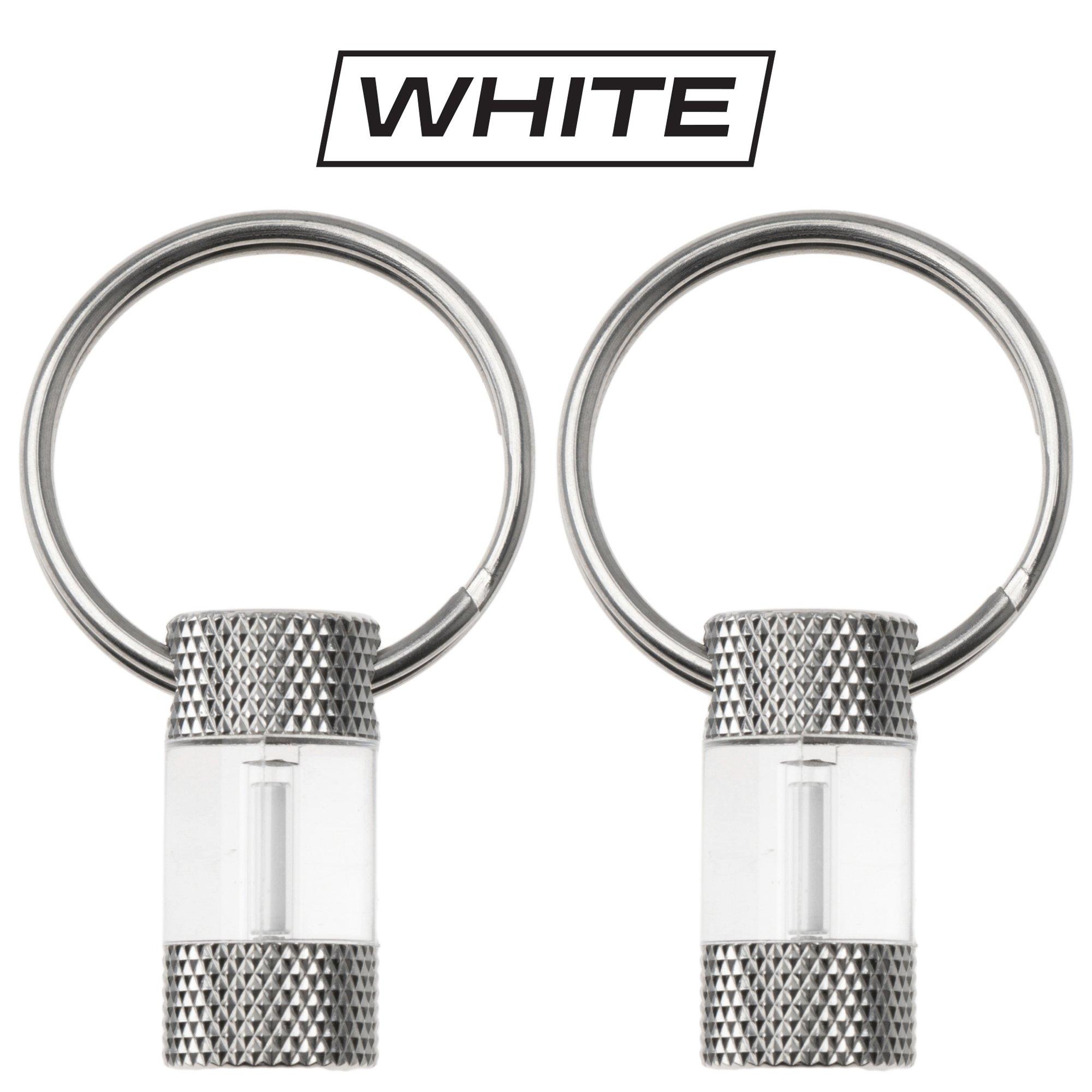 Knivesandtools Tritium MiniGlow Marker, White, tweedelig, lichtgevende sleutelhanger