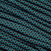 Knivesandtools 550 paracord type III, colour: neon turquoise with chocolate diamonds - 50 ft (15.24 meters)