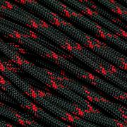 Knivesandtools 550 paracord type III, colour: black & imperial red X - 50 ft (15.24 meters)