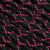 Knivesandtools 550 paracord type III, kleur: black & neon pink X - 50 ft (15,24 meter)