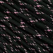 Knivesandtools 550 paracord type III, colour: black & rose pink X - 50 ft (15.24 meters)