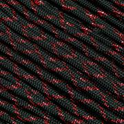 Knivesandtools 550 paracord type III, kleur: red knight with red metallic X - 50 ft (15,24 meter)