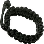 Knivesandtools paracord armband cobra wave, lengte binnenmaat 19-22 cm, zwart