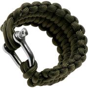 Knivesandtools paracord bracelet quick deploy, length inner size: 22 cm, army green