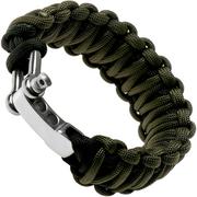 Knivesandtools paracord bracelet double cobra wave, black + army green