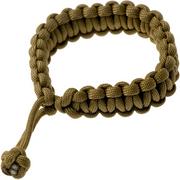 Knivesandtools paracord bracelet cobra wave, brown, inner size 22 cm