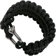 Knivesandtools paracord bracelet quick deploy, black, inner size 21.5 cm