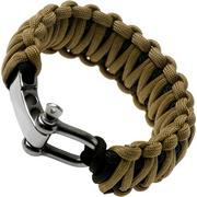 Knivesandtools braccialetto paracord double cobra wave, nero/marrone, lunghezza interna 24 cm