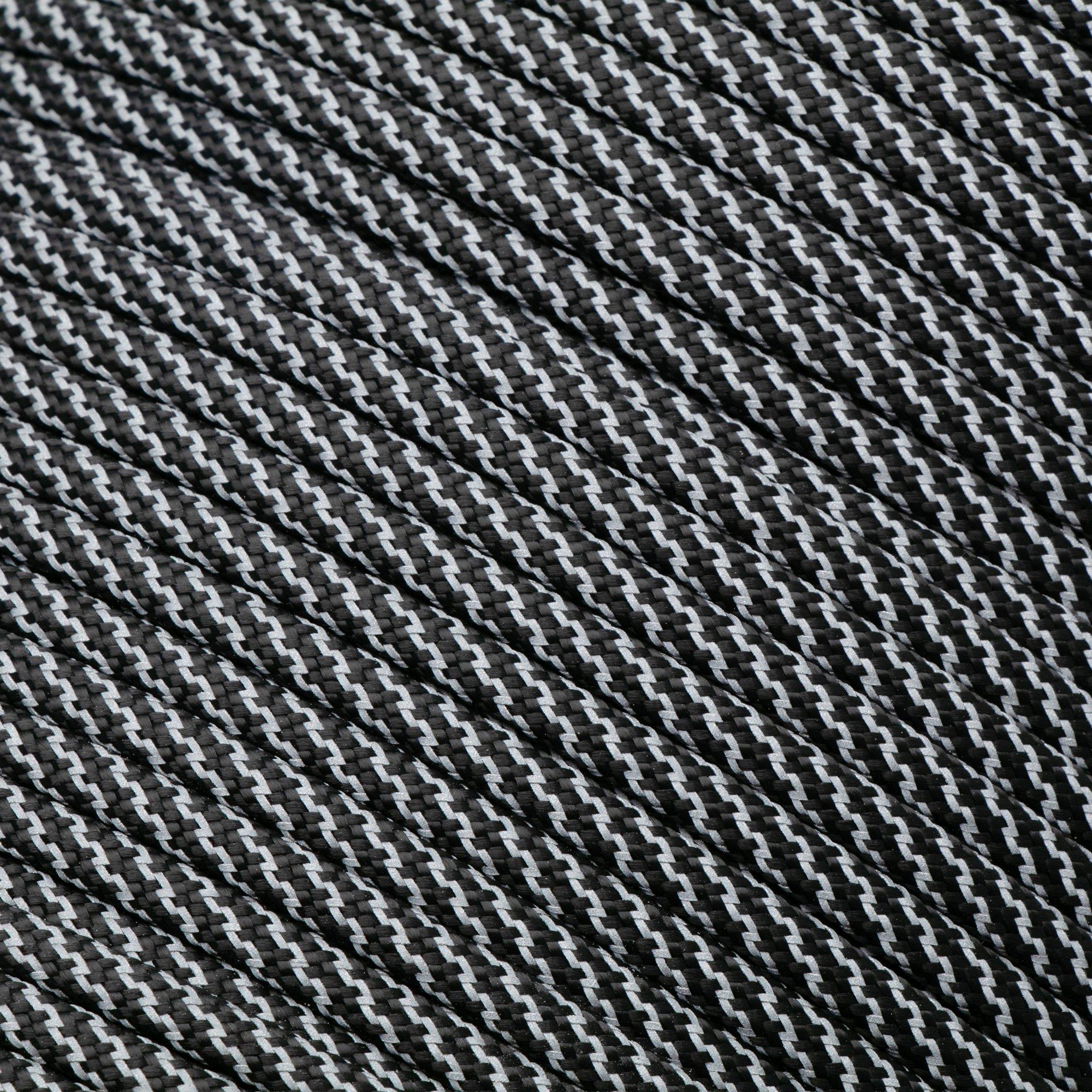 Knivesandtools 550 Paracord Type III, Super Reflective Black Twist, 100ft (30 m)