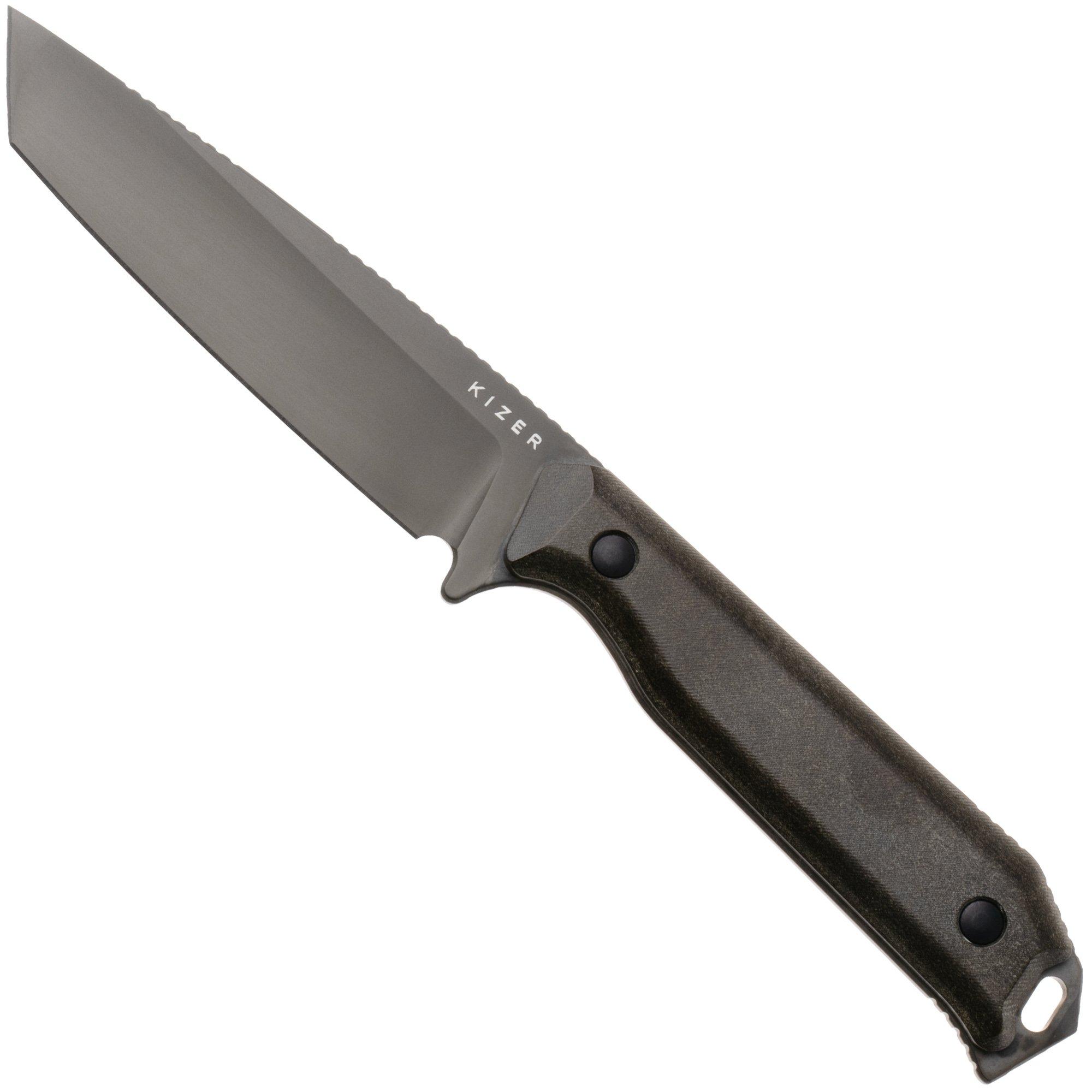 Kizer Begleiter Fix 1045MT1, Matte DLC Ultra CPM 3V, Chocolate Glacier Richlite, vaststaand mes, Azo design