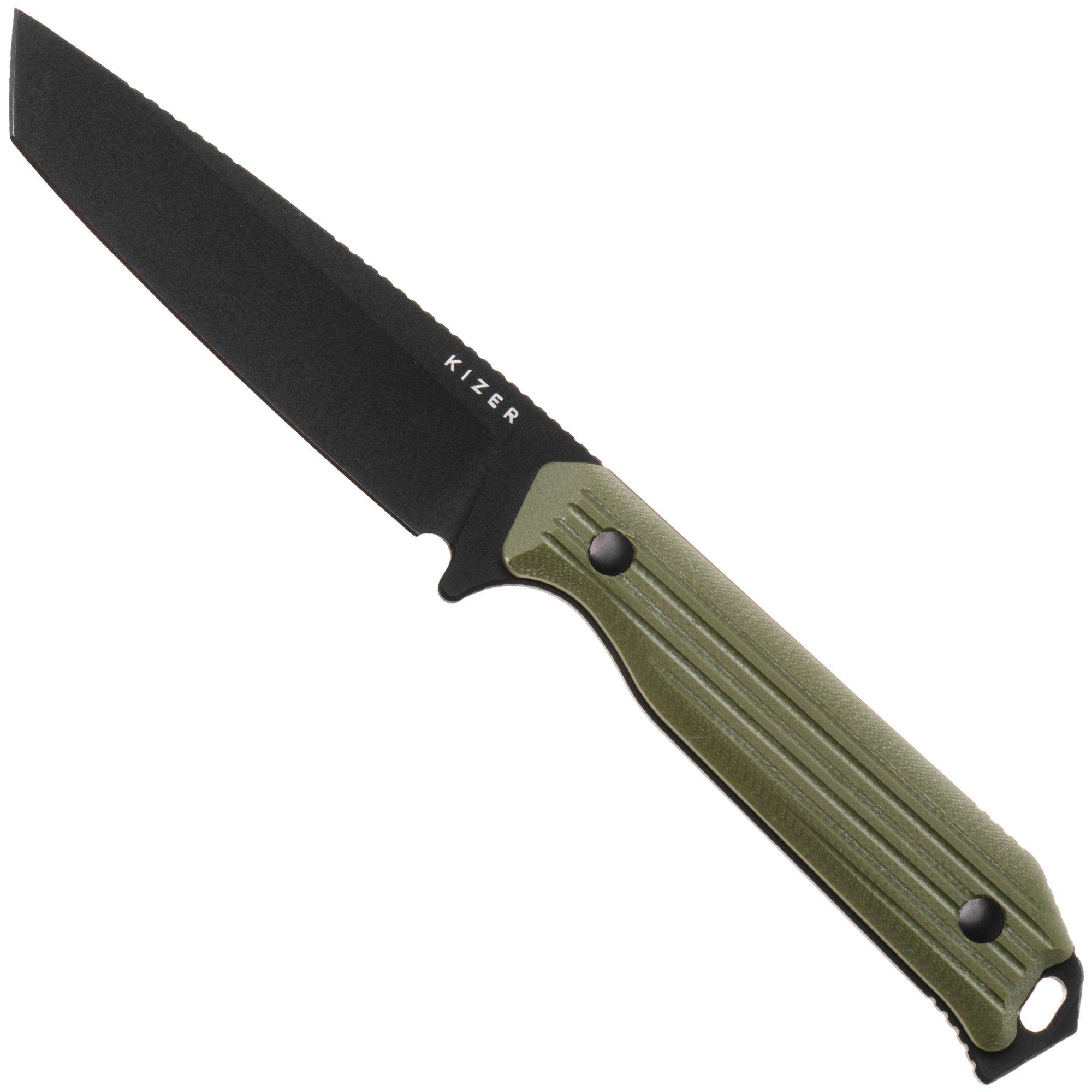 Kizer Begleiter Fix 1045MT2, Black AEB-L, OD Green vaststaand mes, Azo design
