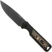 Kizer Militaw KZ1067A1 Black CPM S35VN, Black Aluminium, Gold Camo-Carbon Inlay, cuchillo fijo, Jonathan Styles design