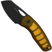 Image for Kizer Hornet 1074A1 Blackwashed 14C28N, Yellow PEI, fixed knife, Evgeniy Bulychev design