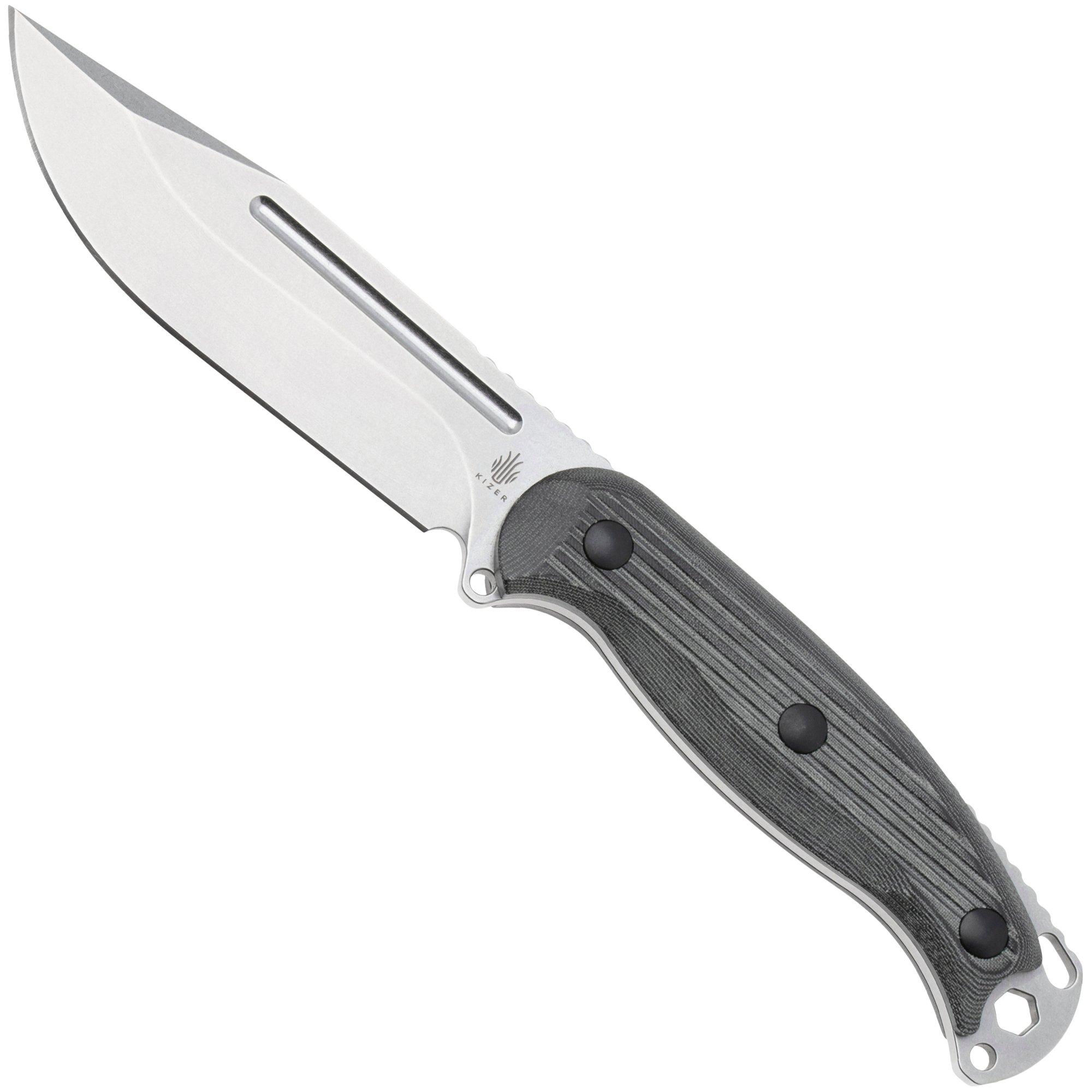 Kizer Ursa Major 1082A3, Satin Nitro-V, Black Micarta, Fahrtenmesser, Maksim Epifantsev Design