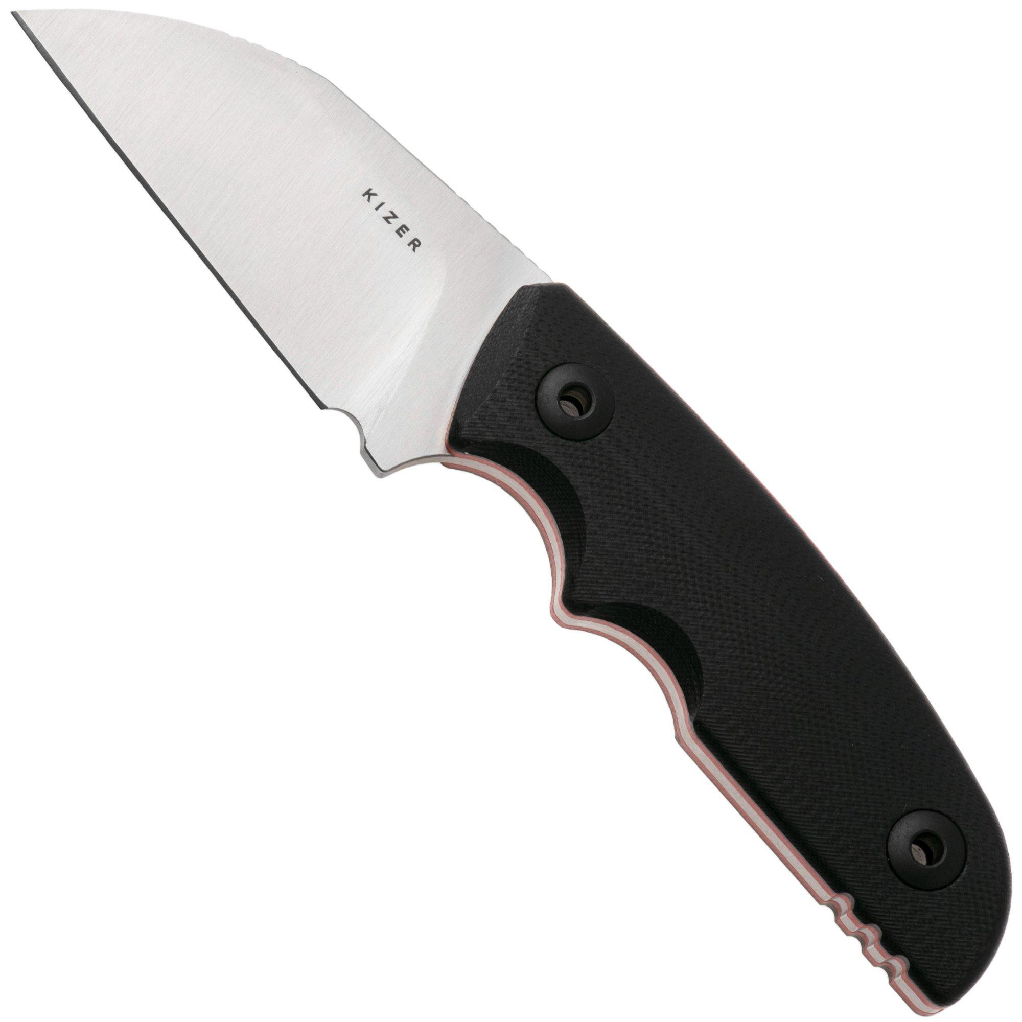 Kizer Snick 1085A1 Satin AEB-L, Black G10, fixed knife, Kornel Kiss design