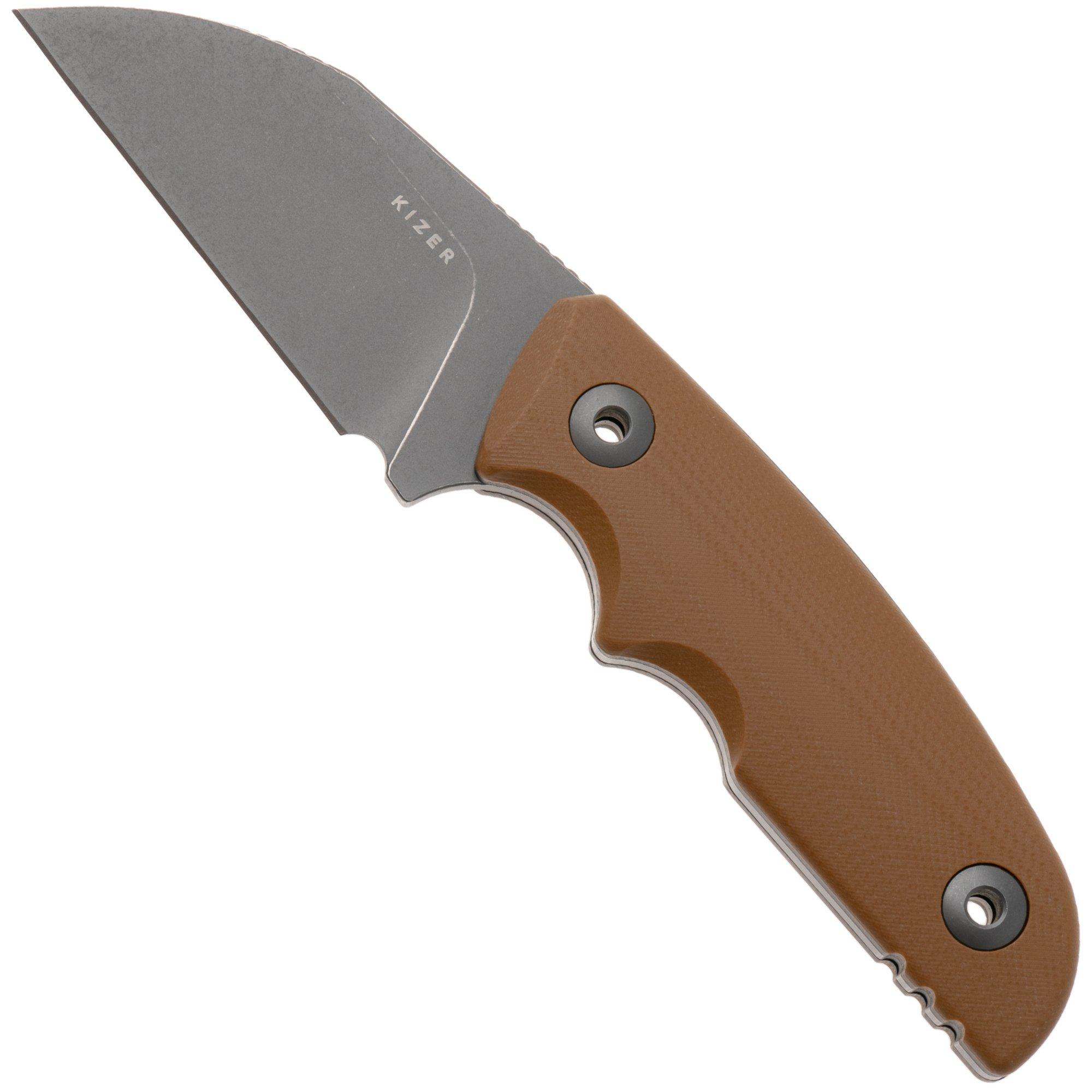 Kizer Snick 1085A3 Blackwashed AEB-L, Green G10, fixed knife