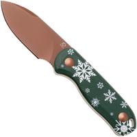 Afbeelding voor Kizer Drop Bear Christmas 2025 Limited Edition 1094MC1, D2 Sunset Metal PVD, Green G10, vaststaand mes
