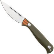 Kizer Vanguard Evenki 1, 1097A1 Stonewashed AEB-L, Green G10, vaststaand mes, Azo design