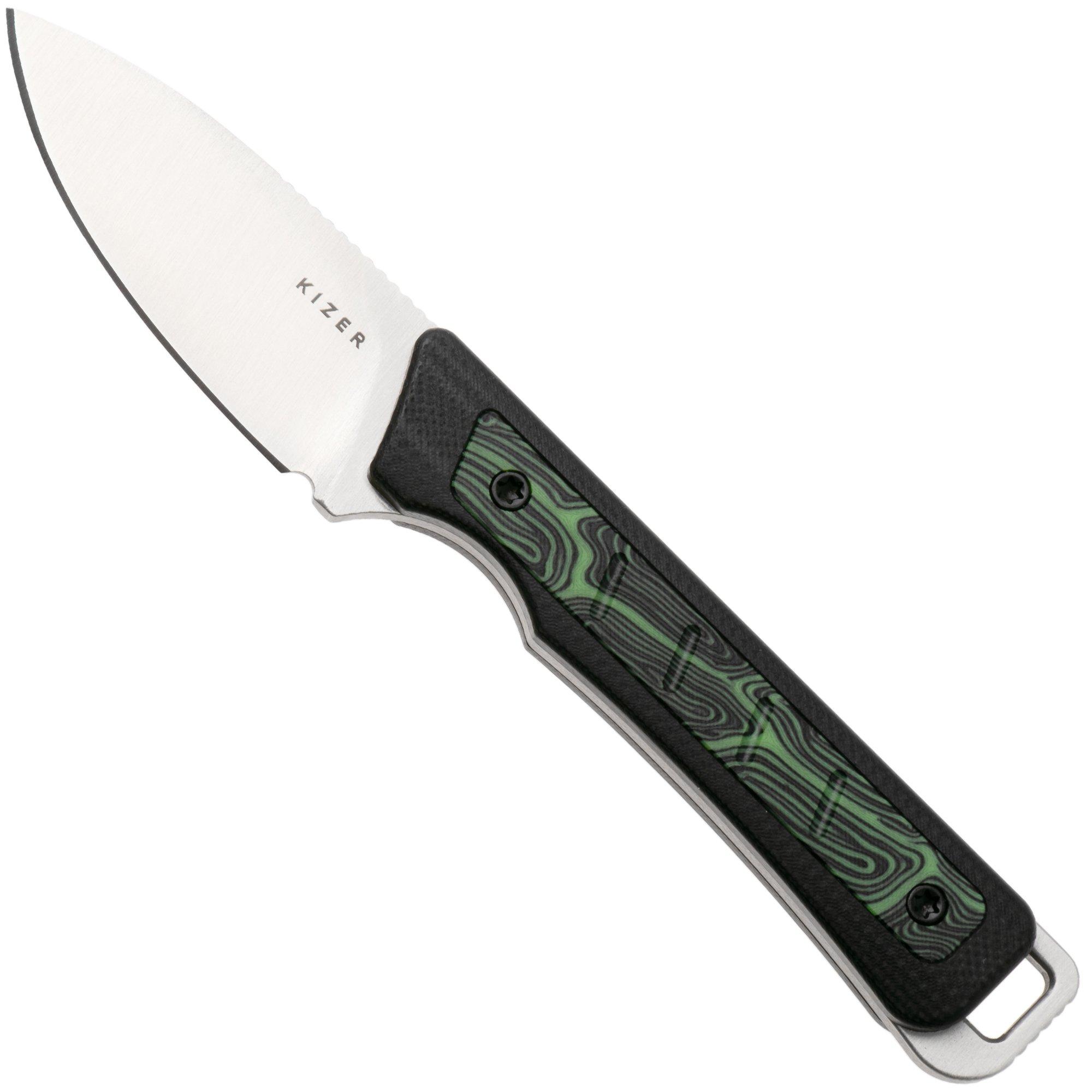 Kizer Whiskey Jack 1108A3 Satin AEB-L, G10 & Damascus G10, Fahrtenmesser, Jonathan Styles Design
