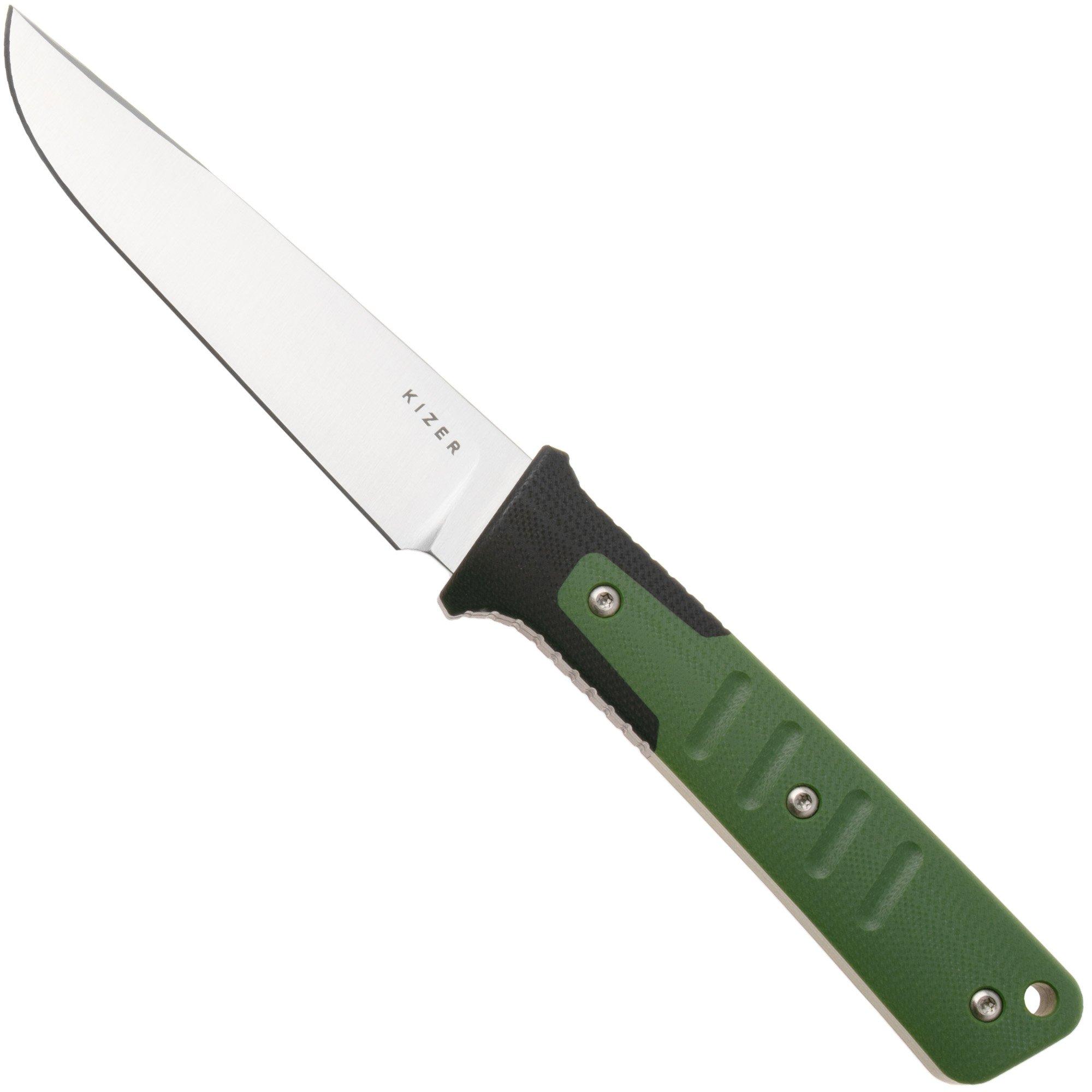 Kizer Area Eight 1113A1 Satin AEB-L, Green & Black G10, vaststaand mes, Jonathan Styles design