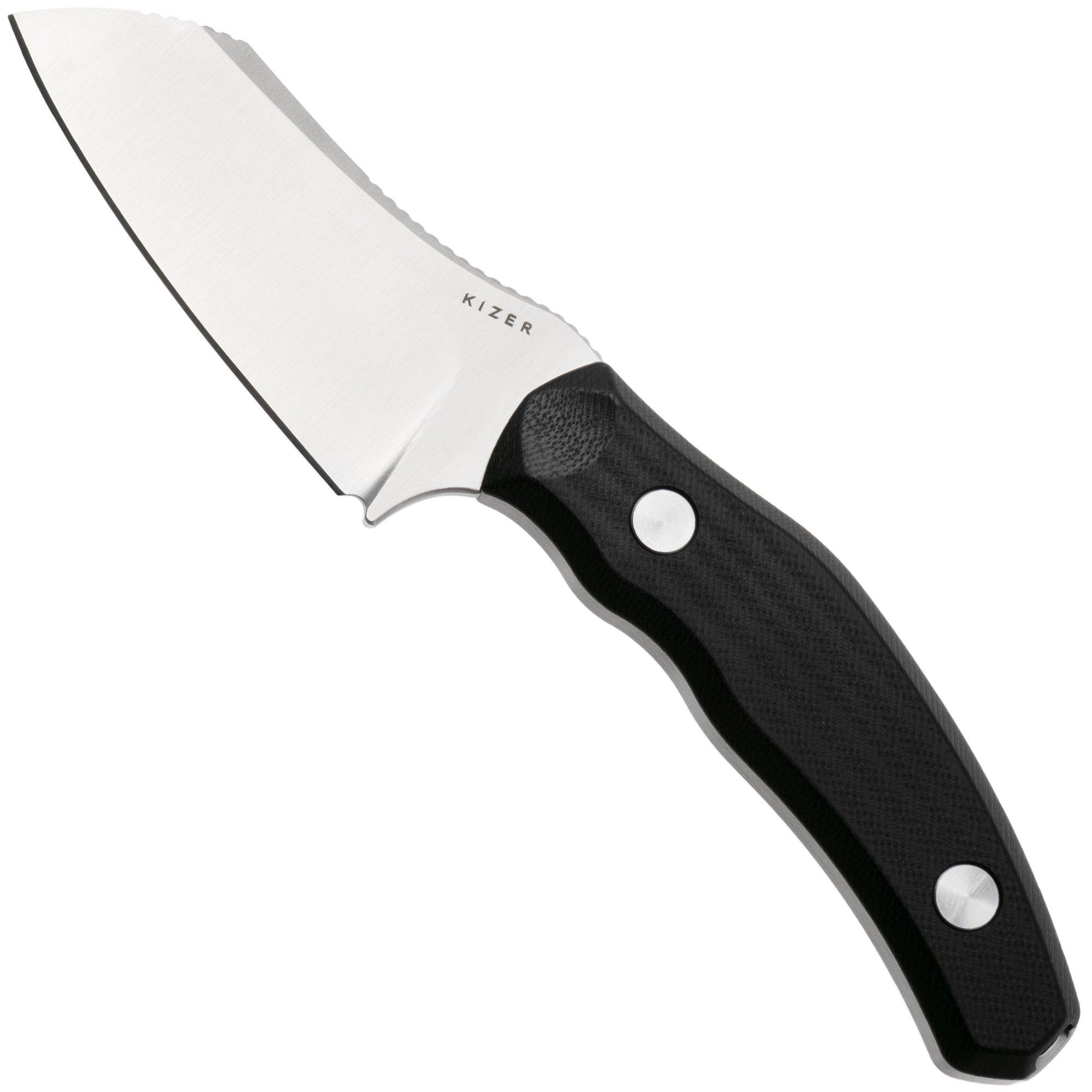 Kizer Bulldog Fix 1116A3 Satin 14C28N, Black G10, fixed knife, O.SHO design