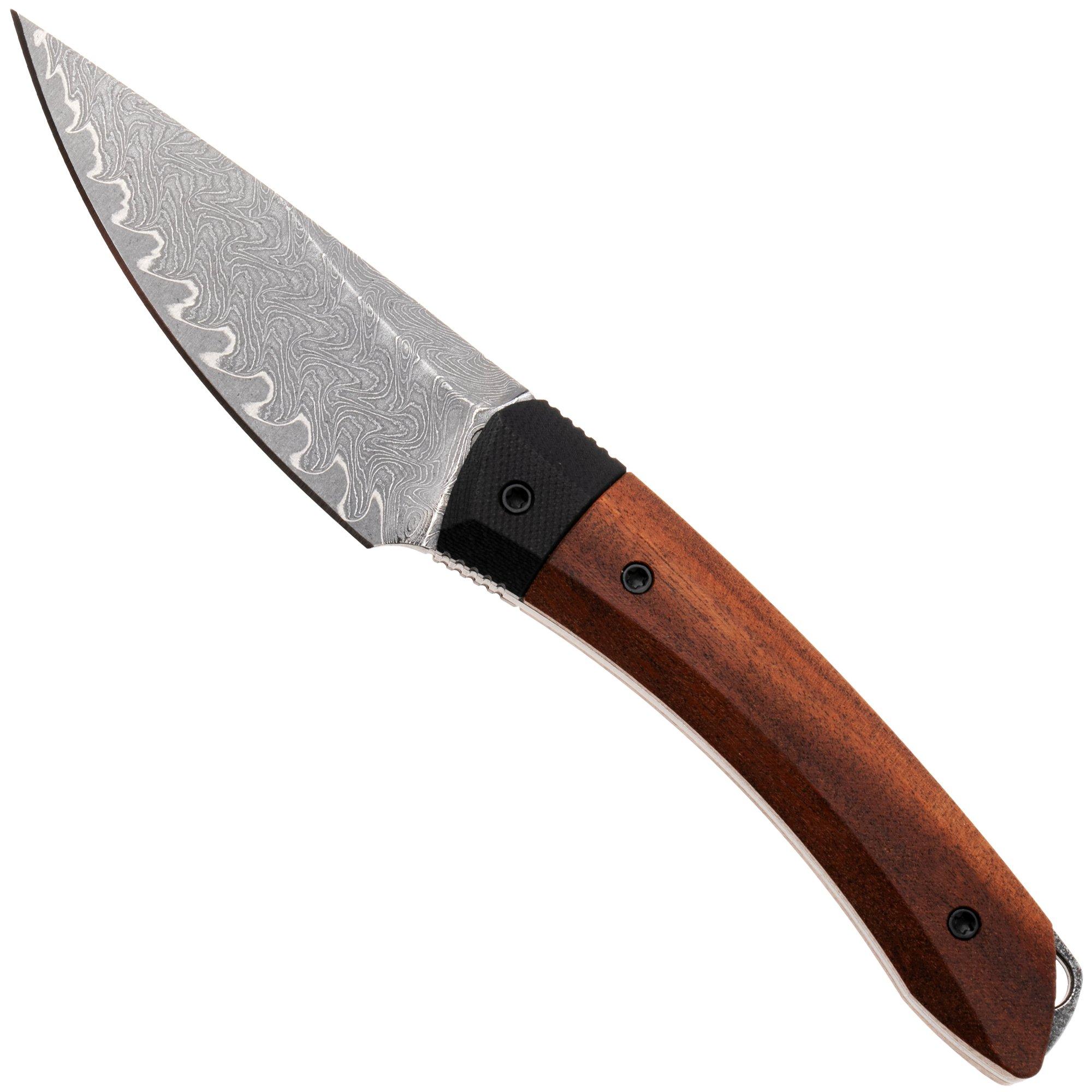 Kizer Momo Fix 3 1124A1 Acid-Washed Takefu VG-10 Damascus, Mkuruti G10, coltello fisso